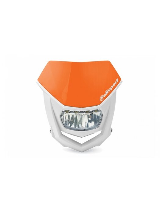 Универсална маска с LED фар Polisport Halo - Orange/White